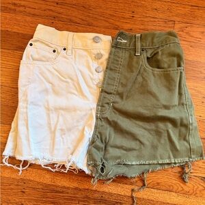 Pacsun Two Tone Short - White & Olive Green
